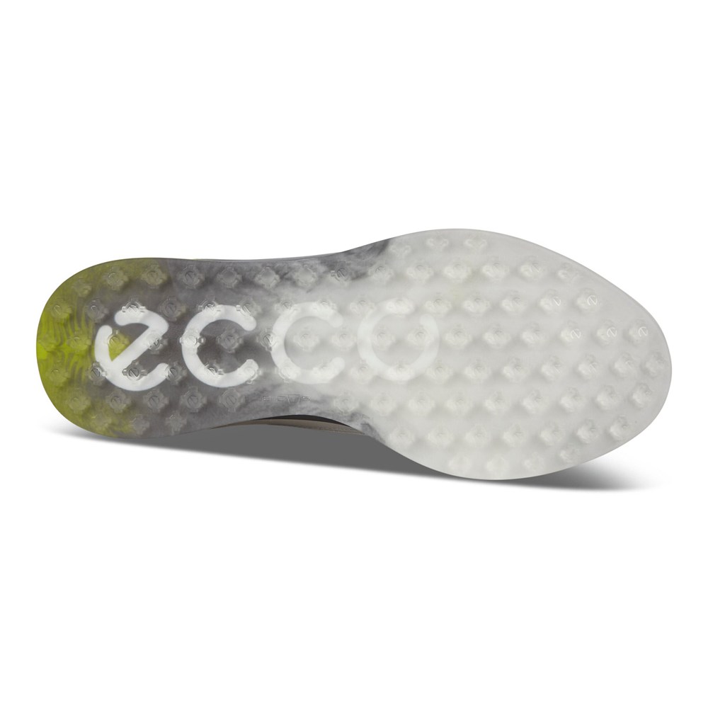 Mens Golf Shoes - ECCO S-Three Spikeless - White/Green - 8351PCTZI